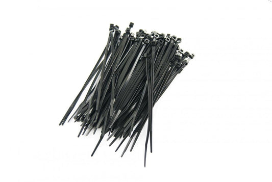 NYLON CABLE ZIP TIES - BLACK, 140mm x 3.4mm - PACK OF 100