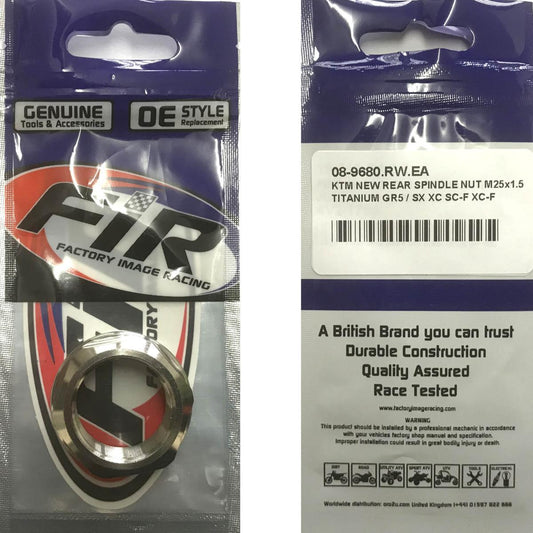 KTM NEW REAR SPINDLE NUT M25X1.5, TITANIUM GR5 / SX XC SC-F XC-F, 61010086000