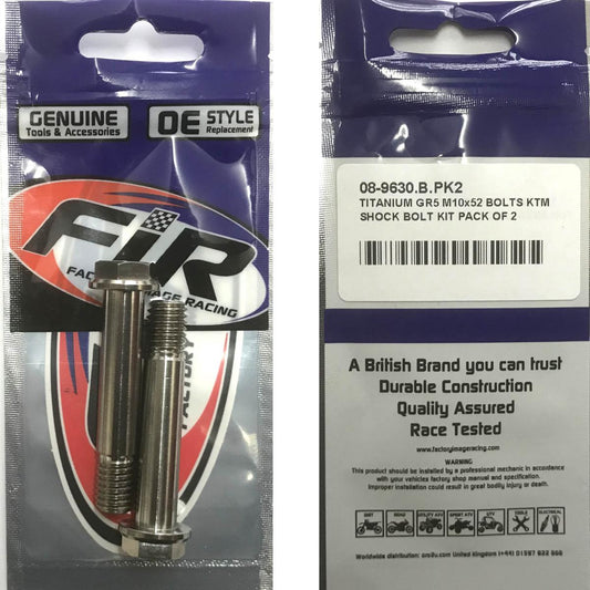 TITANIUM GR5 M10x52 BOLTS KTM, SHOCK BOLT KIT PACK OF 2, KTM HUSQVARNA / 77204089000
