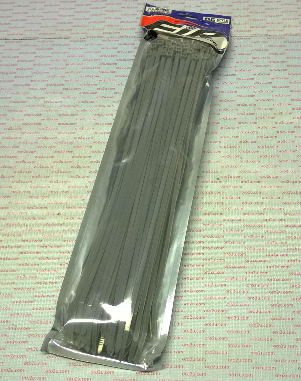 NYLON CABLE ZIP TIES - SILVER, 370mm x 4.8mm - PACK OF 100