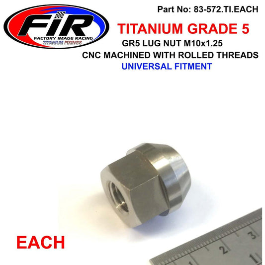TITANIUM GR5 LUG NUT M10X1.25, BEVELED NUT / EACH / QUAD TRAILER