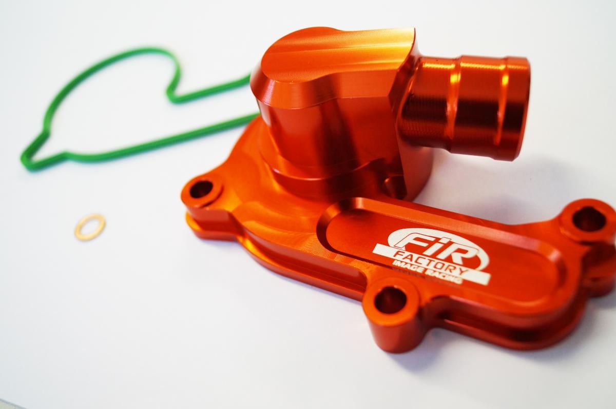 WATER PUMP COVER 16-19 SX-F 250 KTM, FIR ASWPC-02, BILLET ALLOY ORANGE, 79235052000 OEM FITMENT