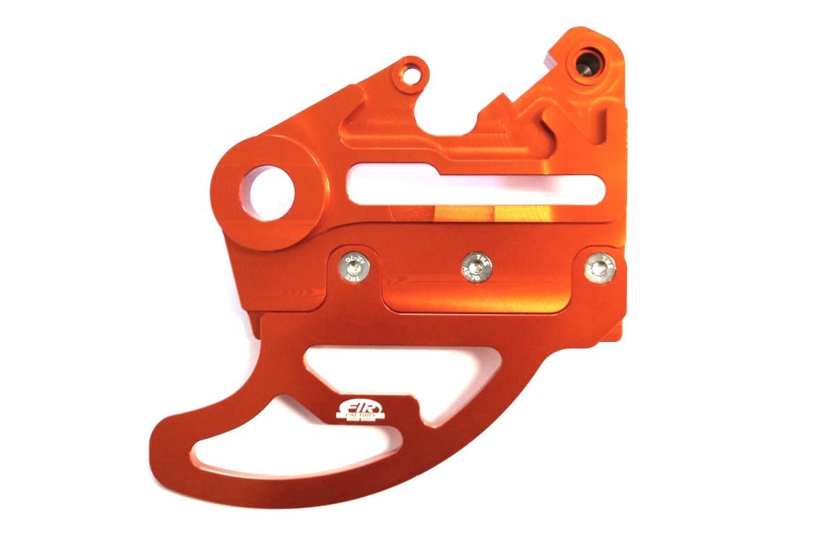 KTM HUSQ REAR DISC GUARD 17-21, FIR ASRDG-02, ORANGE, W/CALIPER MOUNT, 79613975044