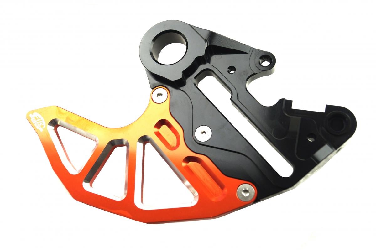 KTM HUSQ REAR DISC GUARD, FIR ASRDG-04, ORANGE, W/CALIPER MOUNT, 78913975144