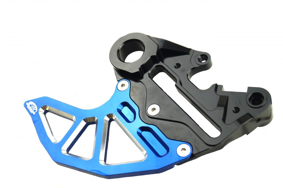 KTM HUSQ REAR DISC GUARD, FIR ASRDG-04, BLUE, W/CALIPER MOUNT, 78913975144