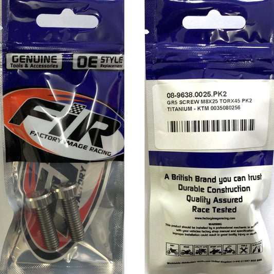 GR5 SCREW M8X25 TORX45 PK2, TITANIUM - KTM 0035080256, / 0035080256S
