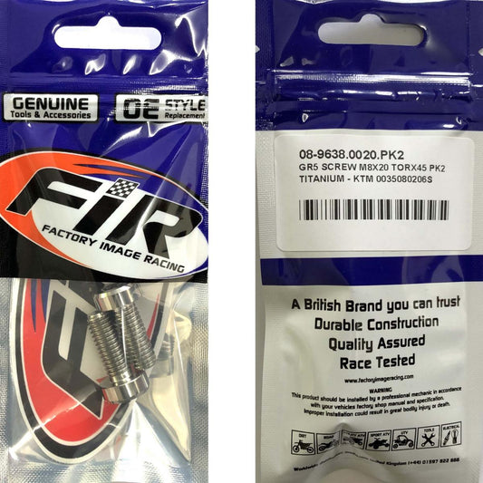 GR5 SCREW M8X20 TORX45 PK2, TITANIUM - KTM 0035080206S