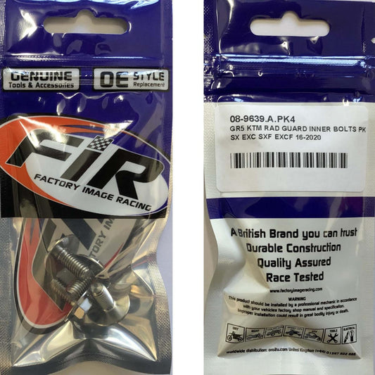 GR5 KTM RAD GUARD INNER BOLTS PK4 TITANIUM, SX EXC SXF EXCF 16-2020, / 0024060123