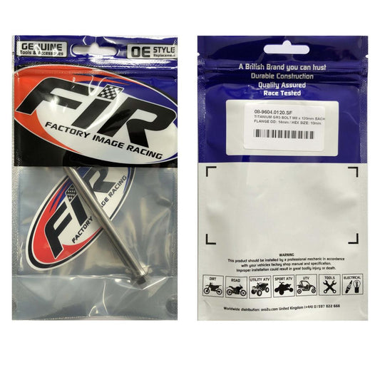 TITANIUM GR5 BOLT M8 x 120mm EACH, FLANGE OD: 14mm / HEX SIZE: 10mm, /