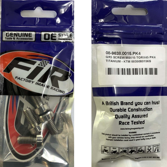 GR5 SCREW M8X15 TORX45 PK4, TITANIUM - KTM 0035080156S