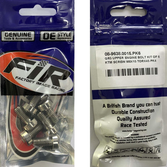 GR5 UPPER ENGINE BOLT KIT OF 6, KTM SCREW M8X15 TORX45 PK6, / 0035080156S