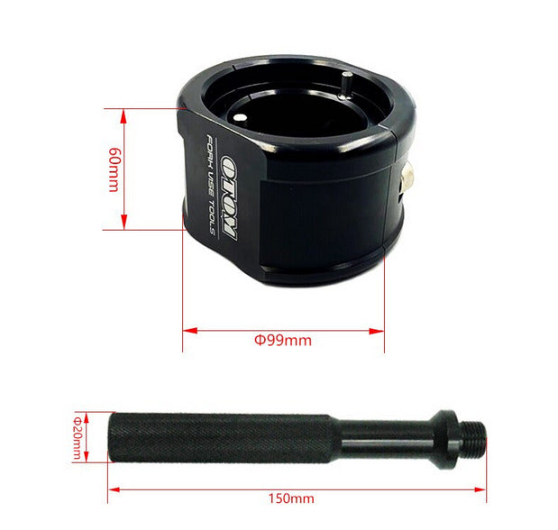 FORK VISE TOOL FRONT SHOCK ABSORBER HOLDING CLAMP - BLACK ALUMINUM BODY