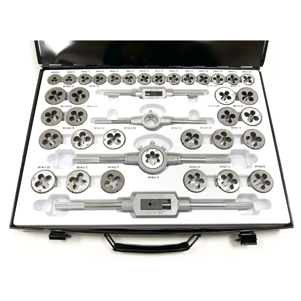 TAP AND DIE SET 110 PIECE ALLOY STEEL WITH WRENCHES - TOOLZONE KDPTP096