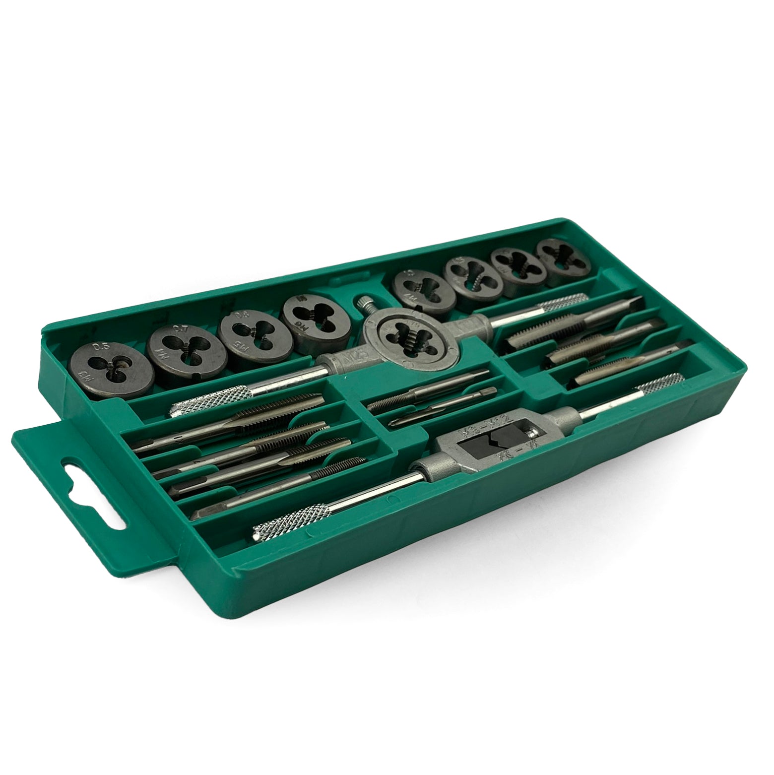 TAP AND DIE SET 20 PIECE CARBON STEEL METRIC M3-M12 - TOOLZONE KDPTP101