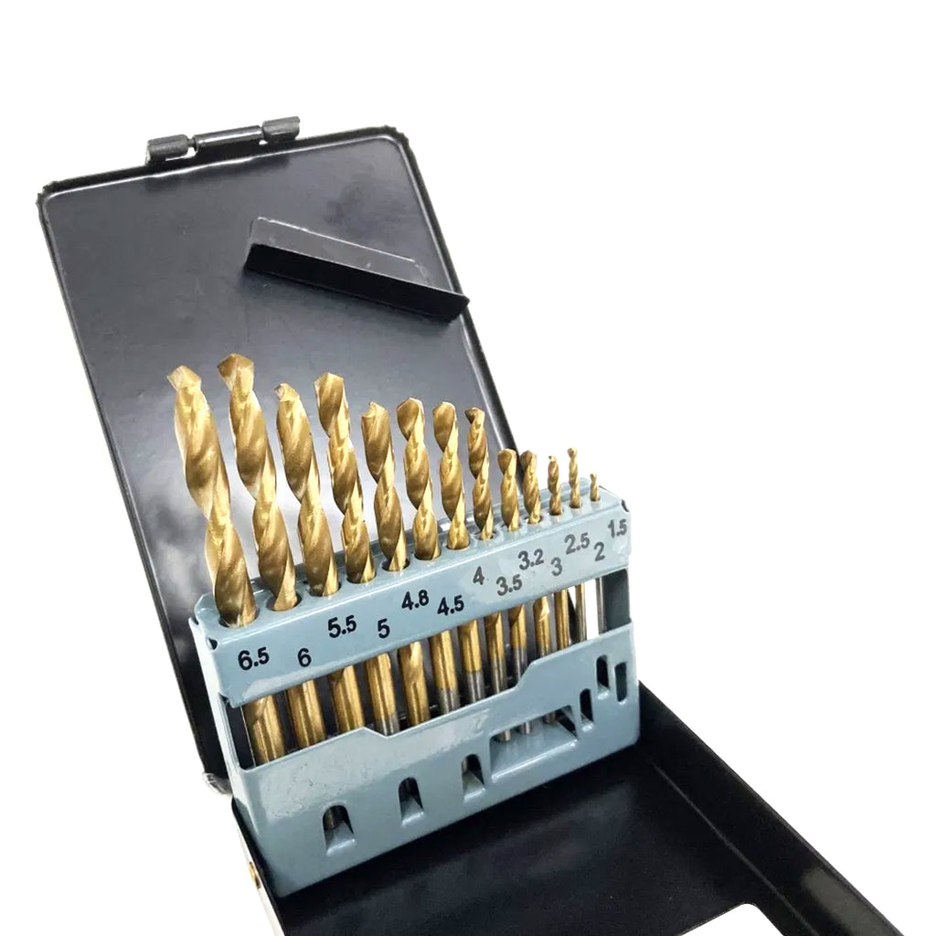 DRILL BIT SET HSS TITANIUM COATED 13PC 1.5-6.5mm - TOOLZONE KDPDR101