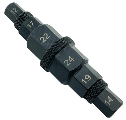 HEXAGON AXLE SPINDLE DRIVER REMOVAL TOOL 12, 14, 17, 19, 22, 24mm. 3/8 DRIVE