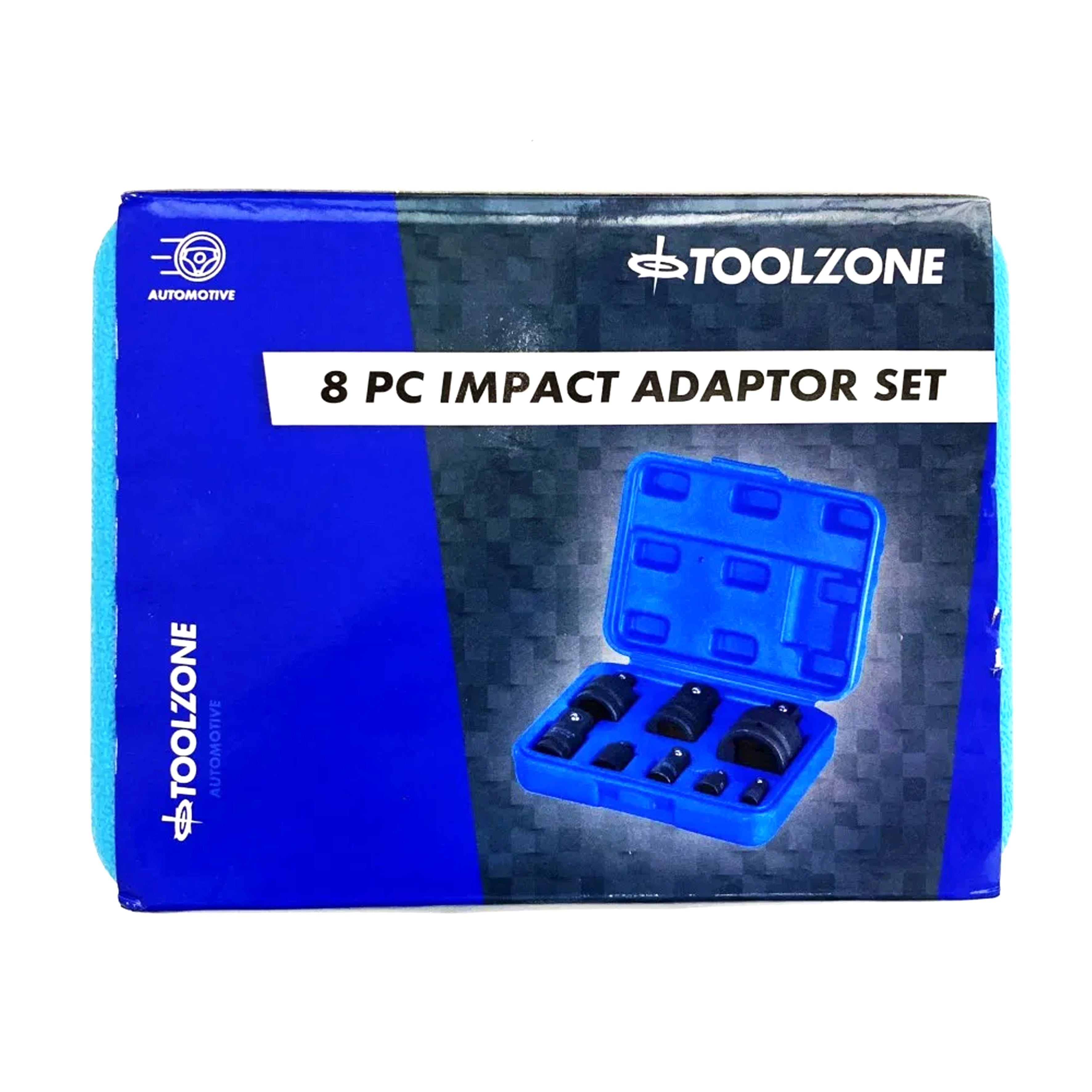IMPACT ADAPTOR SET 8 PIECES 1/4 TO 1 DRIVE IN BLOW MOLD CASE - TOOLZONE KDPSS243