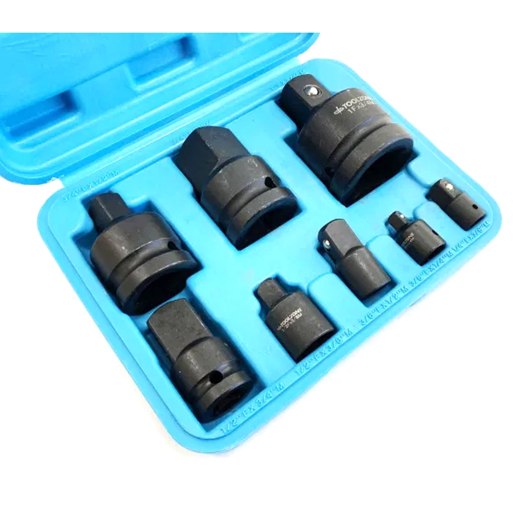 IMPACT ADAPTOR SET 8 PIECES 1/4 TO 1 DRIVE IN BLOW MOLD CASE - TOOLZONE KDPSS243