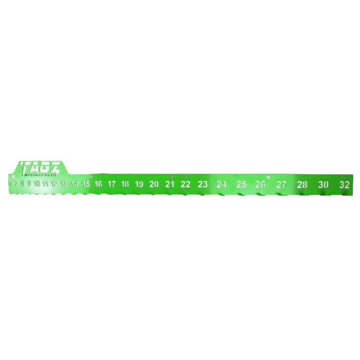 TAGZ SPANNER RACK GREEN, SUIT 25 SPANNERS 6mm-32mm, SPANNER ORGANISER
