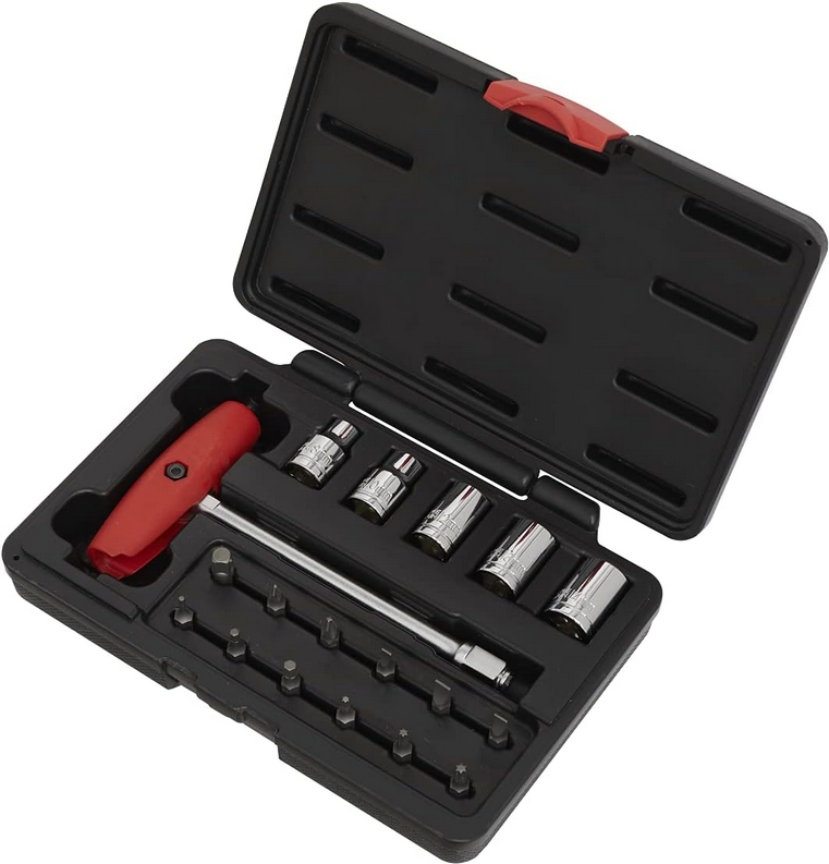 MOTORCYCLE SOCKET JIS TRX HEX BIT SET 18PC 3/8 SQ DRIVE 1/4 ADAPTOR
