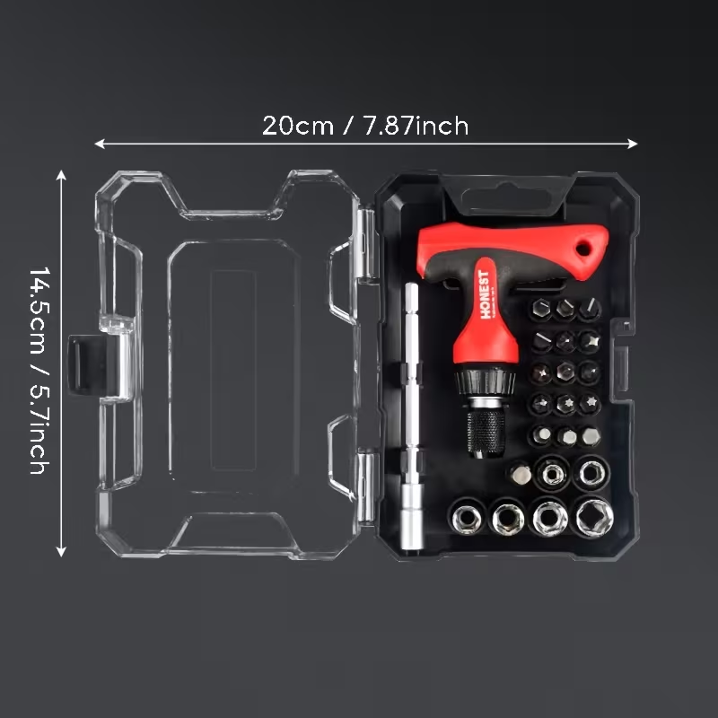 T-Handle Wrench Set, 24 in 1 Multi-Functional Ratchet, Screwdriver Socket Set Multi-Functional Set, Household Mini Set