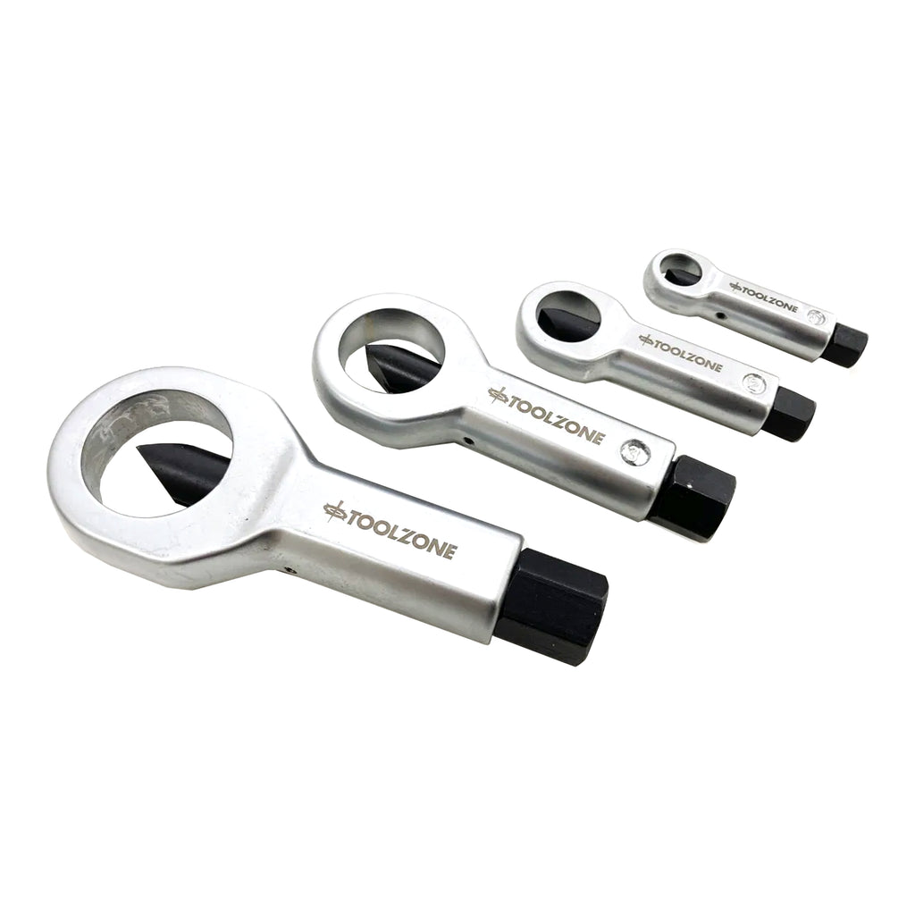 NUT SPLITTER SET 4pc 9-36mm CHROME STEEL WITH CASE - TOOLZONE KDPAU062