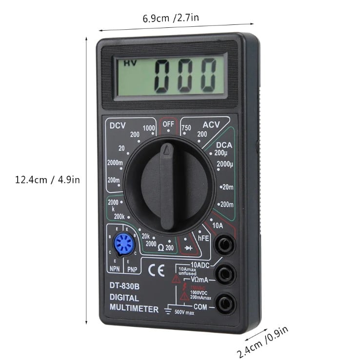 MULTIMETER TESTER DIGITAL MULTIFUNCTIONAL PORTABLE LCD DIGITAL Amp Volt Ohm