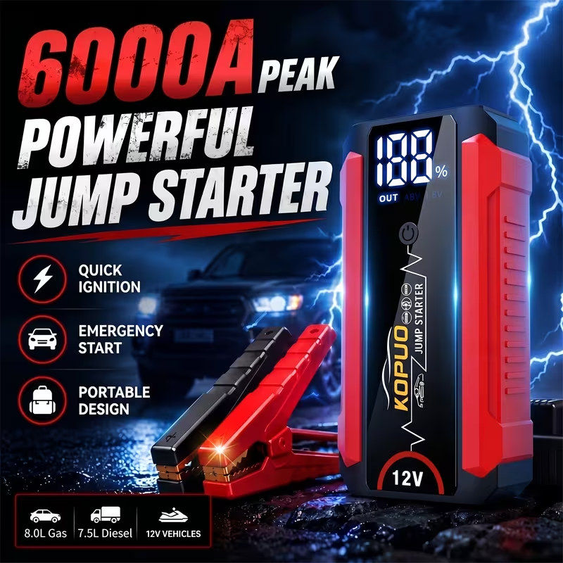 JUMP PACK 12V BOOSTER & CHARGE, BOOSTER, POWER SUPPLY, LIGHT, FAST STARTER