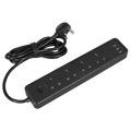 EXTENSION LEAD 2.6M 4 GANG 4 USB 1 USB-C 13A SURGE PROTECTED BLACK
