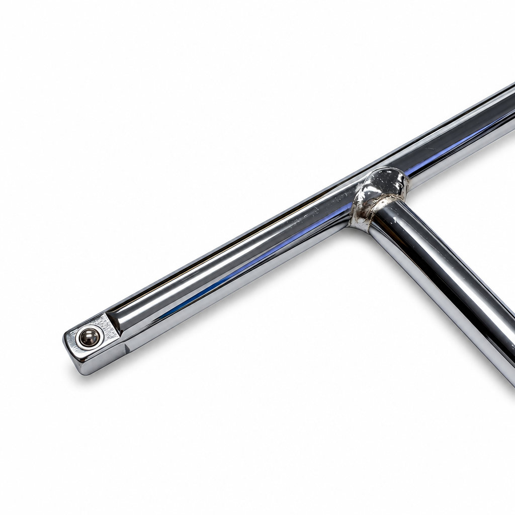 T-HANDLE TOOL WITH DUAL 3/8 DRIVE ADAPTERS 260 X 180 mm UNIVERSAL STEEL SILVER