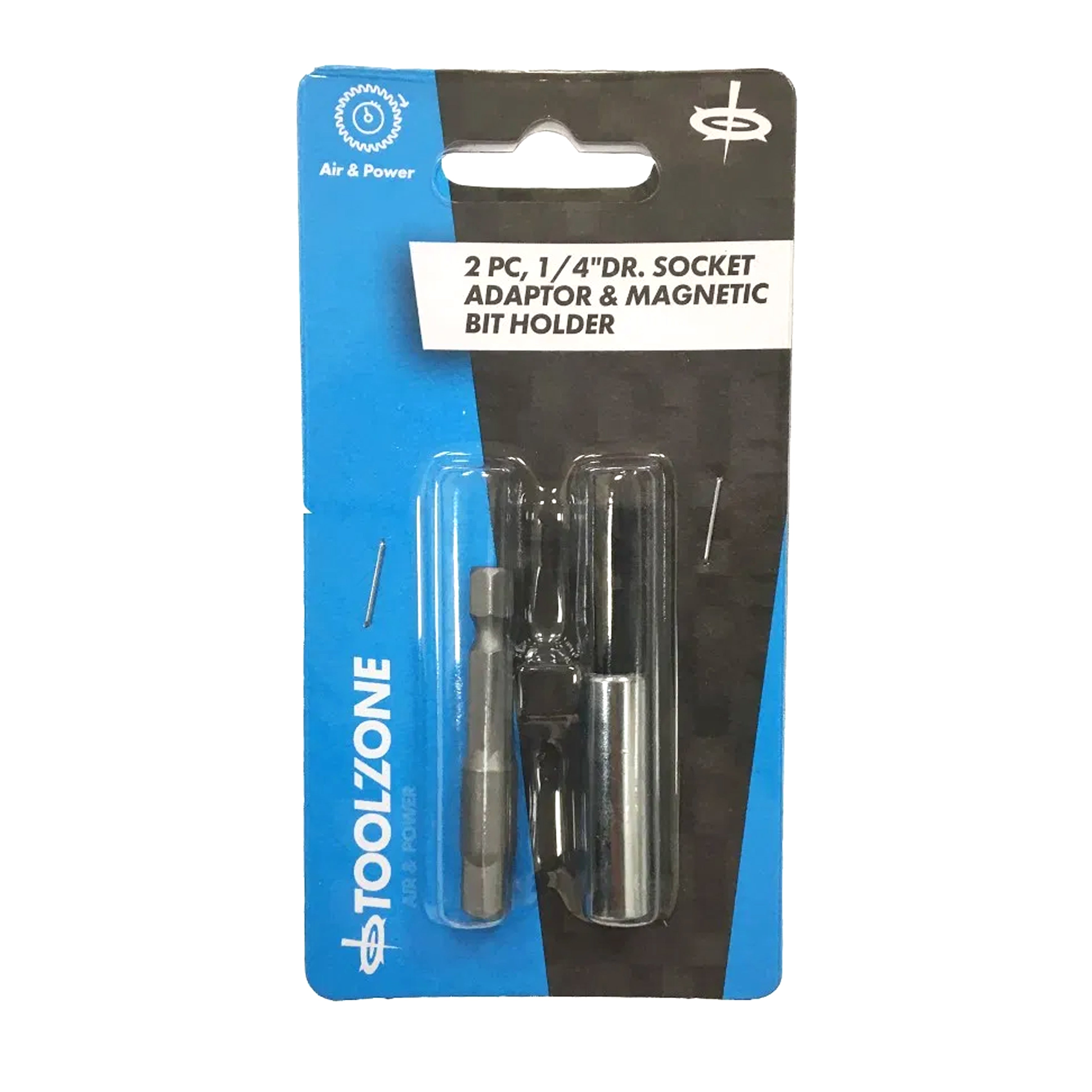 MAGNETIC BIT HOLDER AND ADAPTOR 2PC 1/4 DRIVE 50mm 60mm - TOOLZONE KDPSD240