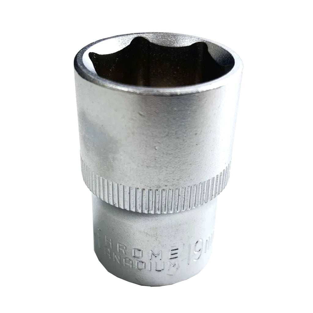 SOCKET 1/2 DRIVE 19mm CRV SATIN SINGLE HEX - TOOLZONE KDPSS078