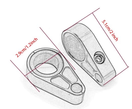 Cable Hose Clamp Set Black Aluminium 20-25mm (Pack of 2)