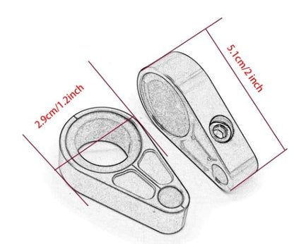 Cable Hose Clamp Set Black Aluminium 20-25mm (Pack of 2)