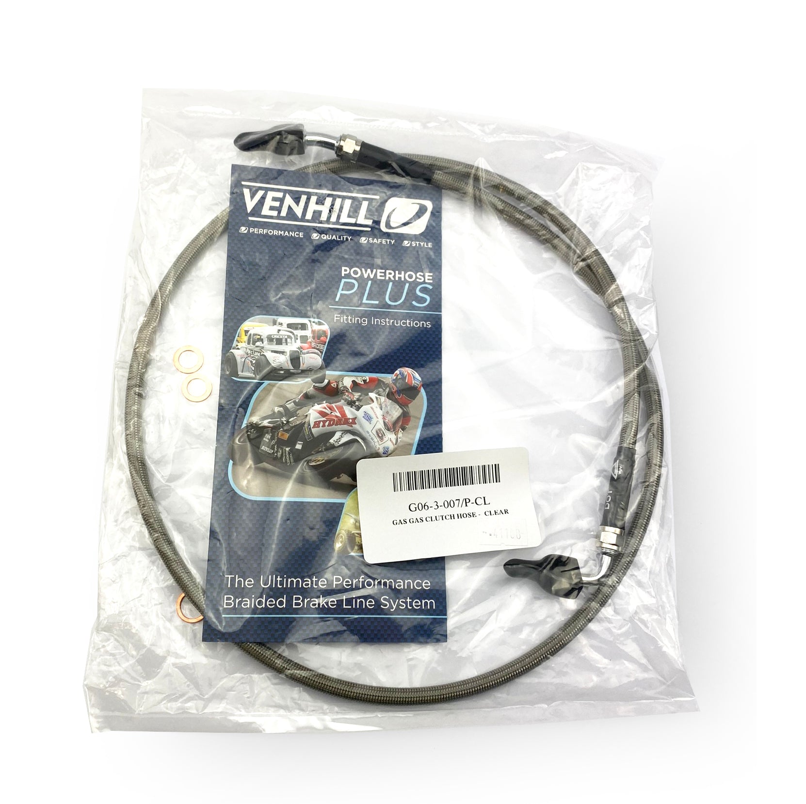HOSE CLUTCH CLEAR / BLK, GASGAS 2024-2025, VENHILL G06-3-007/P-CL