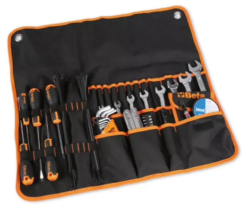 Motorcycle Travel Tool Kit 27-Piece Roll-Up Set with Multifunction Tool and LED Torch - Beta 2002/B27 SBK