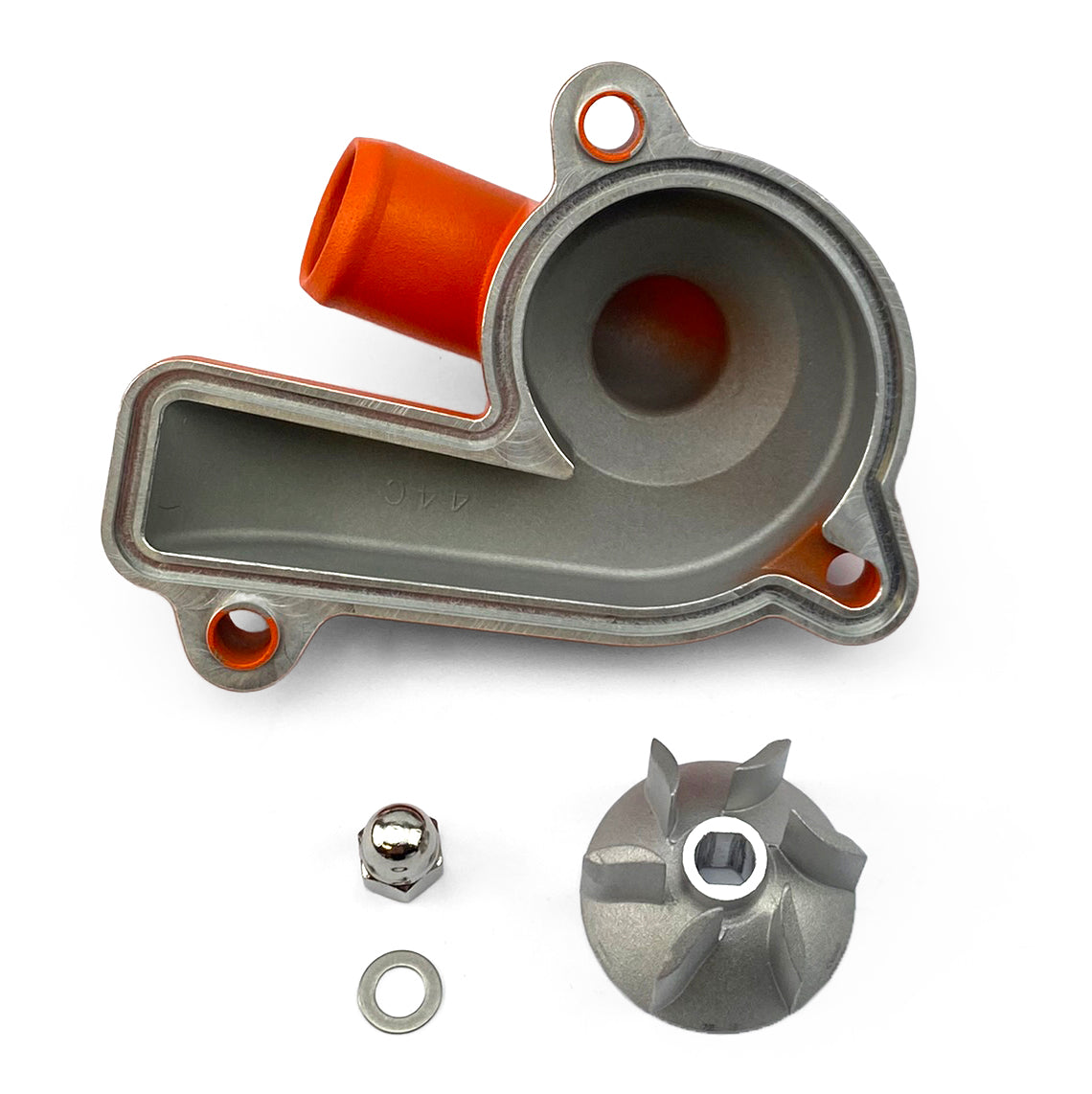 WATER PUMP COVER ORANGE 23-24 KTM 250/350 SX-F, BOYESEN WPK44CO SUPERCOOLER