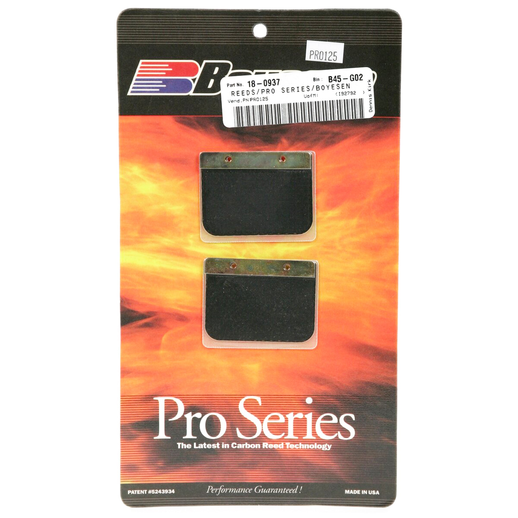 PRO-125 BOYESEN REED CARB, Boyesen Pro Series Reeds - PRO