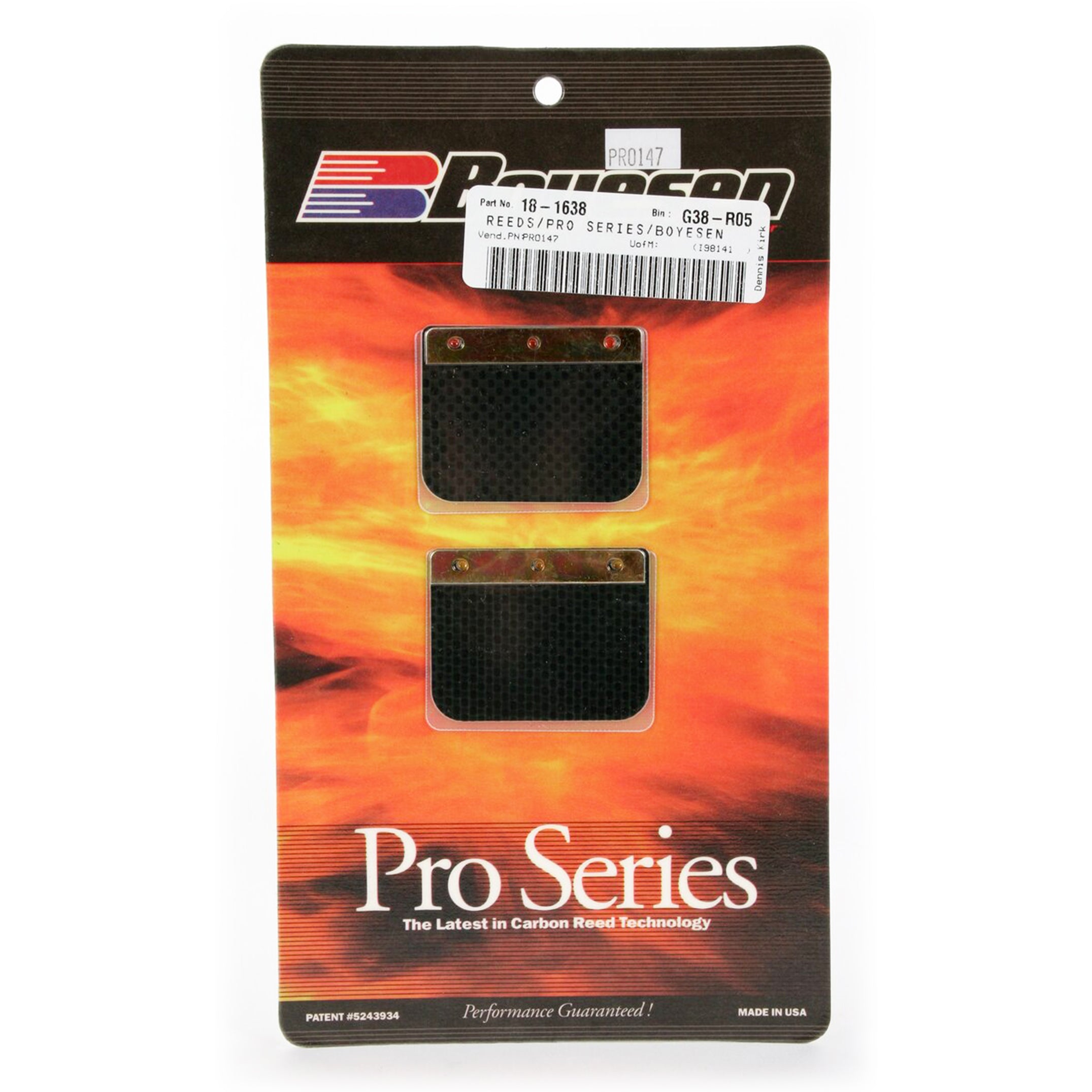 PRO-147 BOYESEN REED CARB, Boyesen Pro Series Reeds - PRO, BR010147