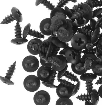 SELF TAPPING SCREWS 4x10 (25PK), 8mm PAN HEAD BLACK