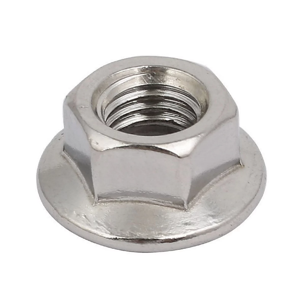 FLANGE NUT M6 X 1.00mm STAINLESS STEEL SELF-LOCKING KNURLED 10 PACK
