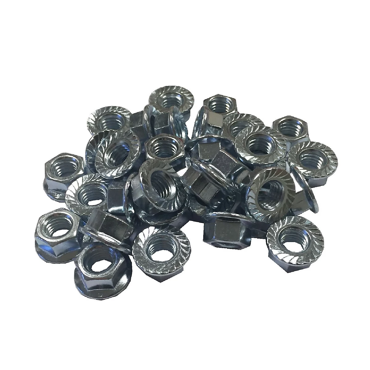 FLANGE NUT M6 X 1.00mm STAINLESS STEEL SELF-LOCKING KNURLED 10 PACK