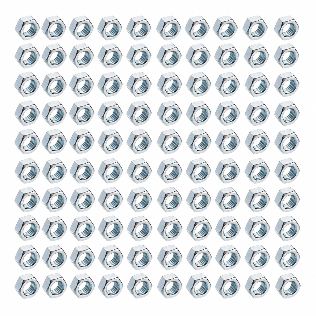 STANDARD NUT M12 X 1.75mm BRIGHT ZINC PLATED PACK OF 100