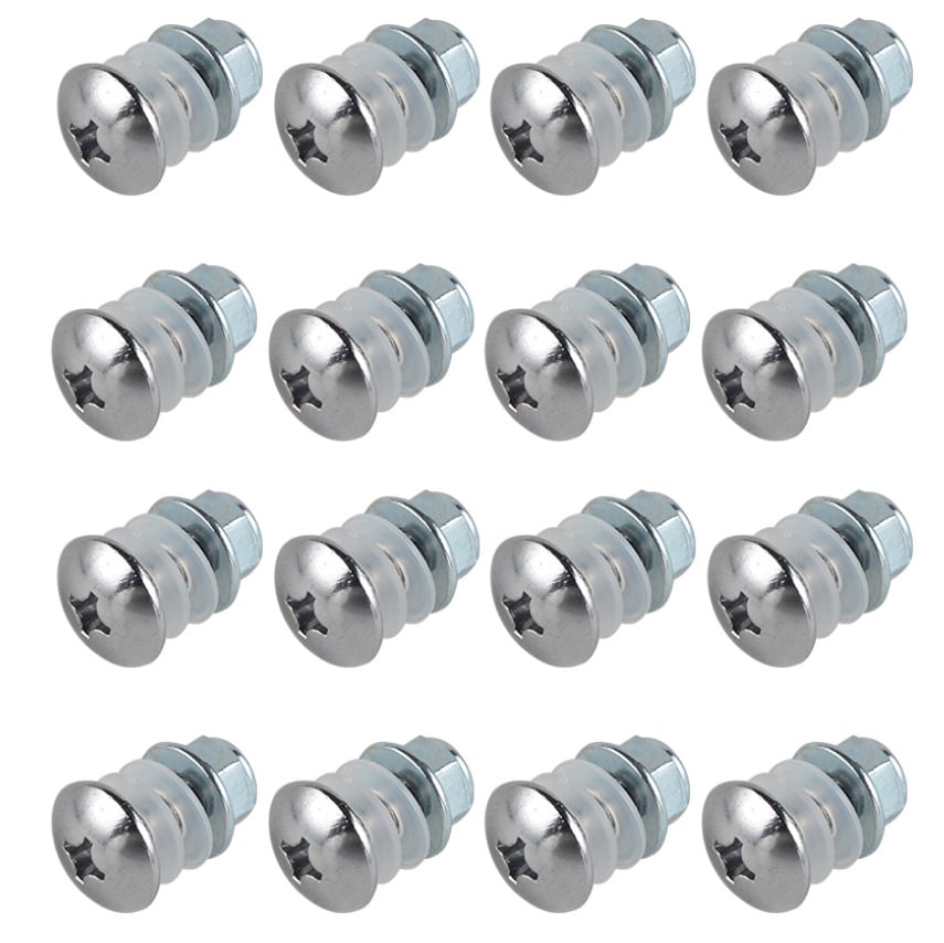 Plastic Fender Mounting Kit M6 x 16mm Bolt, Flange Nut & Nylon Washer Set - Pack of 16 - 64pcs