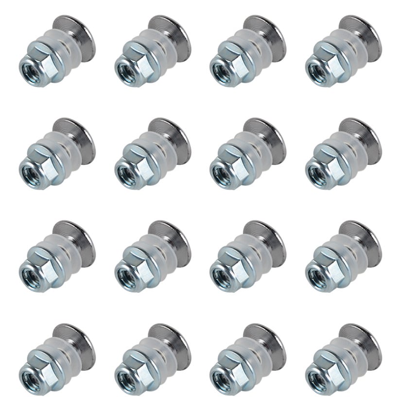 Plastic Fender Mounting Kit M6 x 16mm Bolt, Flange Nut & Nylon Washer Set - Pack of 16 - 64pcs