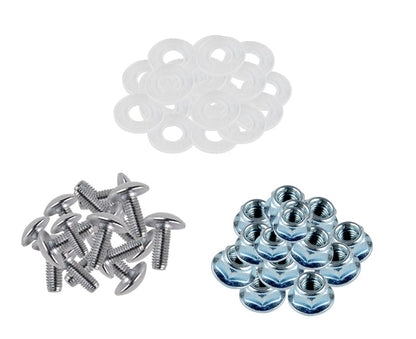 Plastic Fender Mounting Kit M6 x 16mm Bolt, Flange Nut & Nylon Washer Set - Pack of 16 - 64pcs