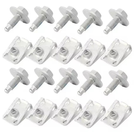 10pcs Sets M6 Hex Bolt with Washer & U-Nuts Universal Flat Washer Hex Screw Carbon Steel Panel U-NUT