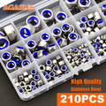 ASSORTED 210PCS LOCK NUT PACK NYLOC STAINLESS STEEL 3-12MM