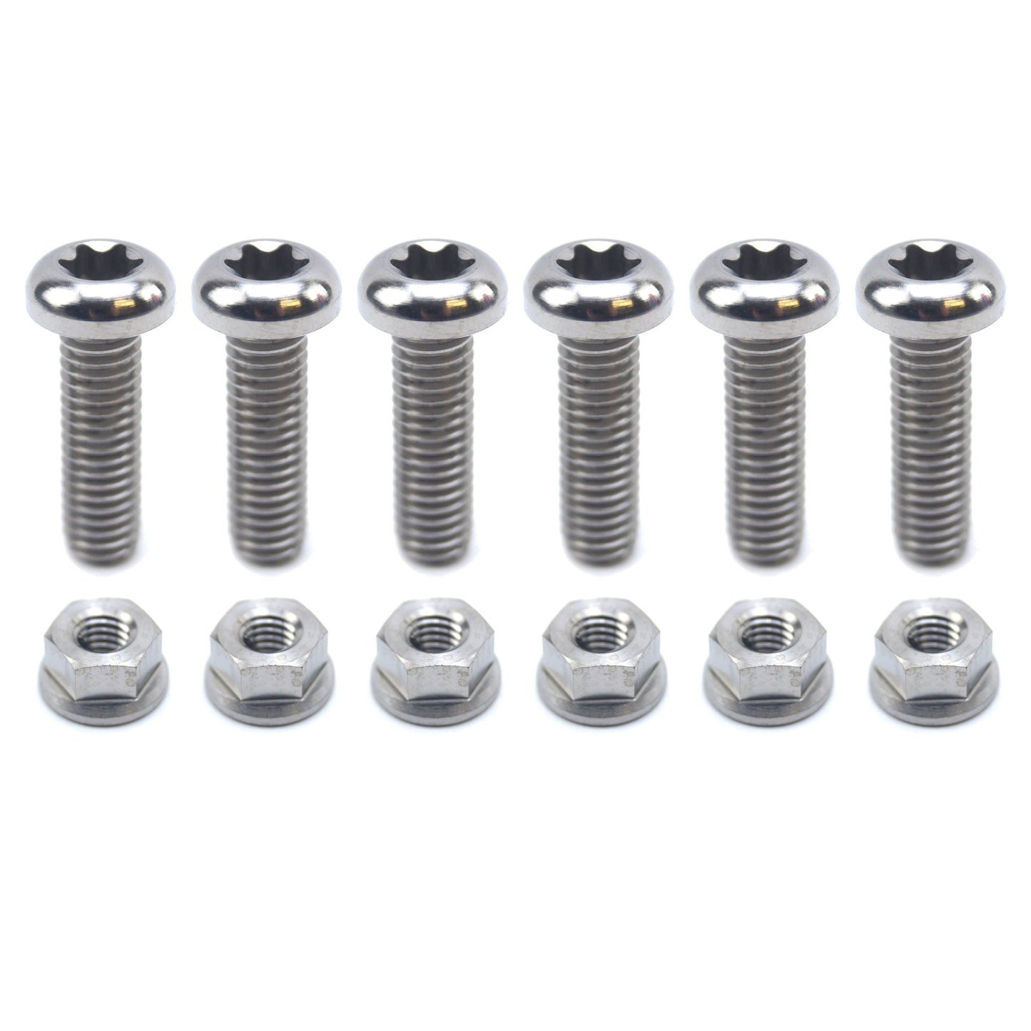 BOLT DISC M6x20mm + NUT TORX, TITANIUM GRADE 5 /PACK OF 6