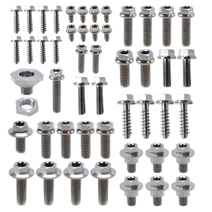 TITANIUM PLASTIC BOLT KIT KTM, HARDWARE FITMENT REF: KTM-PFK1, KTM-0306SX0507XC KTM-0407EXC KTM-0710SX0810XC KTM-0810EXC KTM-112SXC12EXC